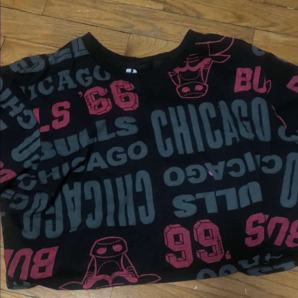 NBA Chicago Bulls Crop Top - Black and Red
